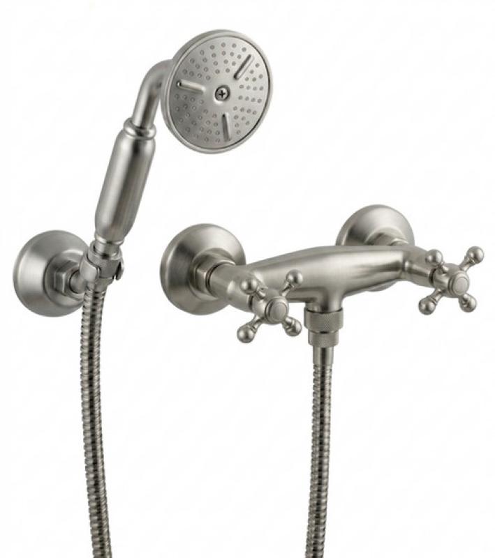PB klassieke kraan douchekraanset met sterknoppen inclusief handdouche RVS 1208855292